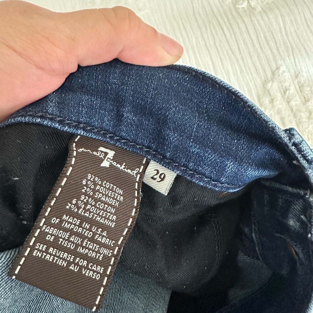 7 For All Mankind Luxe Performance Dark Blue Jeans - waist 29 -